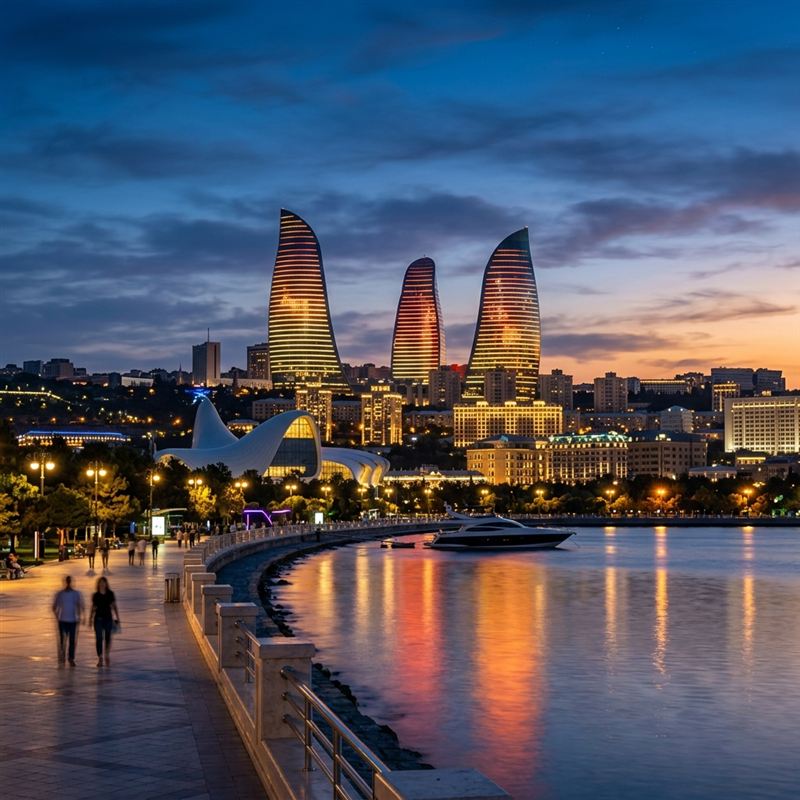 Flame Towers with AZS stamp