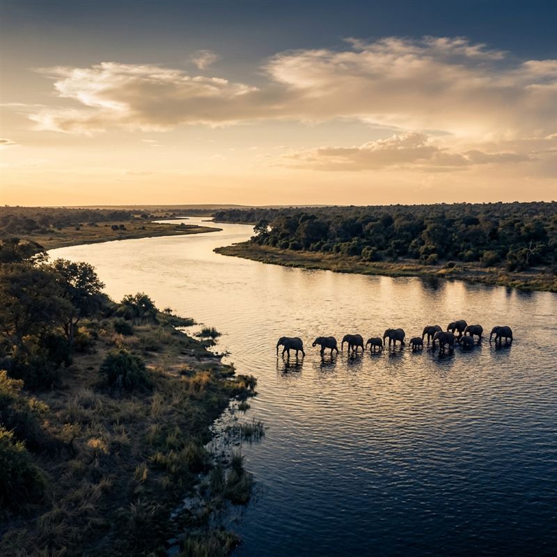 Chobe River with BOCRA stamp