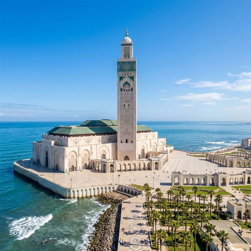 Hassan II Mosque with ANRT stamp