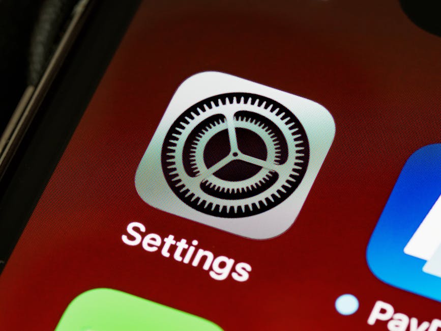 Electronic labeling on mobile device settings screen