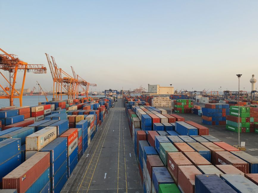 Shipping cargo port for commercial imports